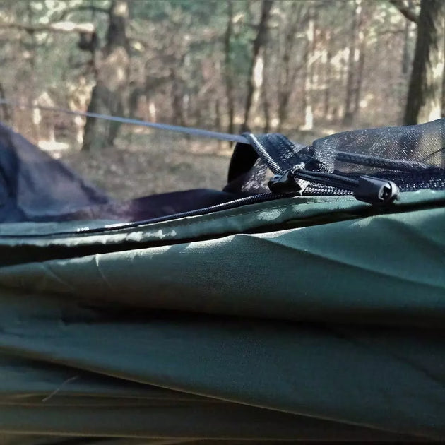 Hamakas su tinkleliu nuo uodų TigerWood Dragonfly V2 Long Ultralight, žalias