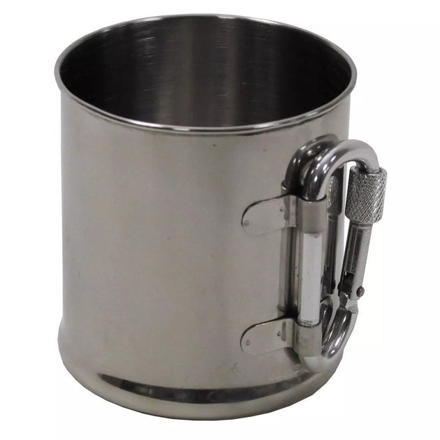 Nerūdijančio plieno puodelis su karabinu, 220 ml